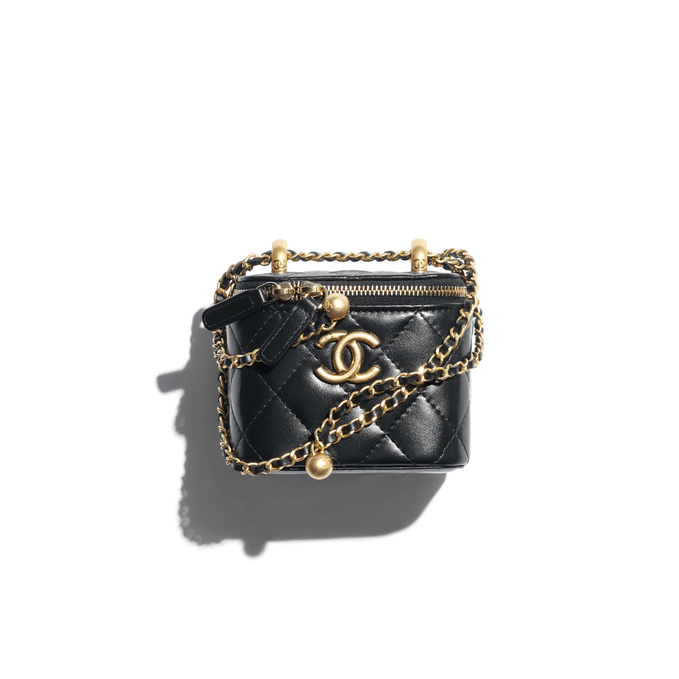 Ch*el small vanity with chain shiny calfskin ap2292 (11*8.5*7cm)